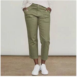 Elizabeth & James Winter Moss Green Utility Cropped Pants Size 10